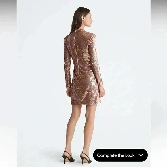 Calvin Klein Gold Polyester Sequin Mini Dress sz 10 - Picture 8 of 10